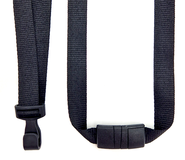 Nero (Black) -  Moschettone in plastica e split di sicurezza curvato - 15mm
