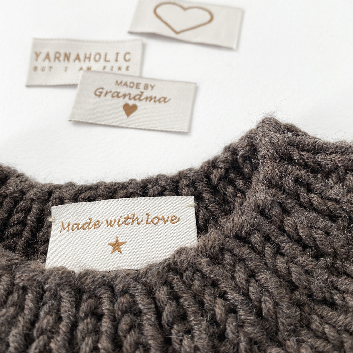 Etichette Handmade with Love Scamosciate - Cerchi - Calore di Lana