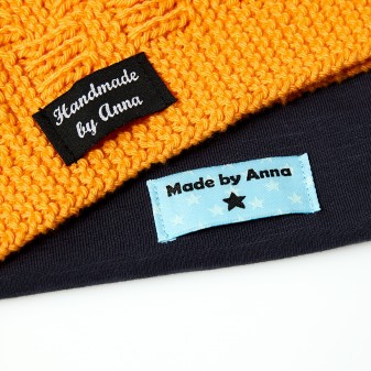 Personalizzato end fold tessuto etichette