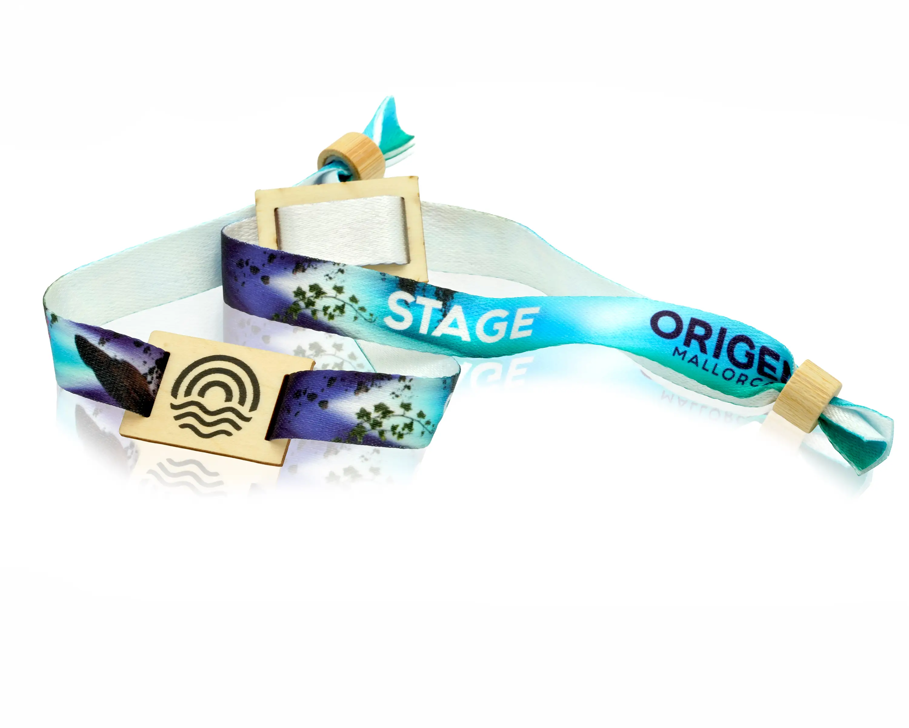 Braccialetti in tessuto con slider in legno