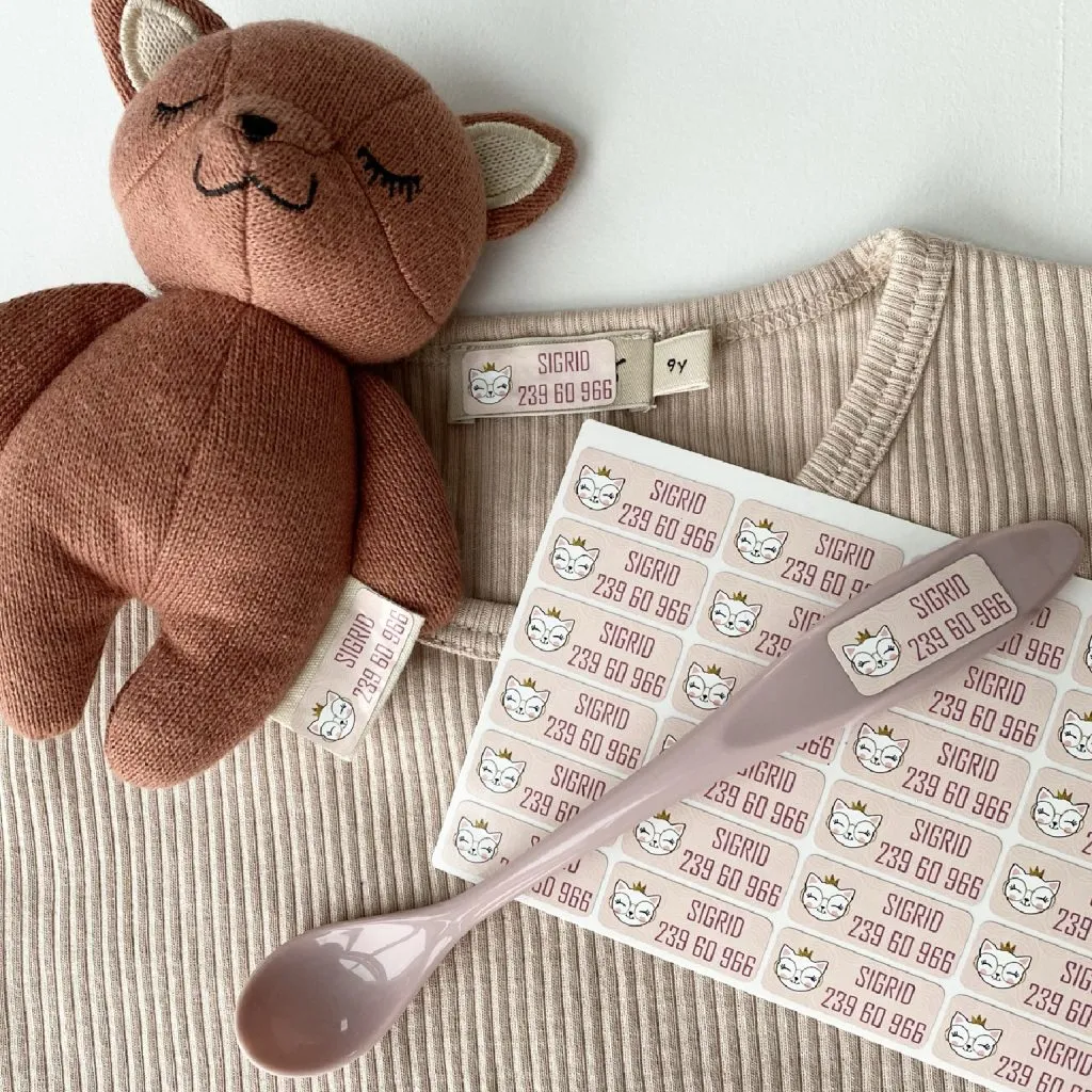 etichette personalizzate sul panno del comfort