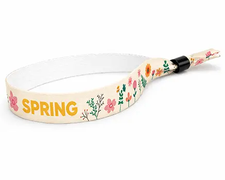 Braccialetti in tessuto per eventi con fiori in tonalità gialle