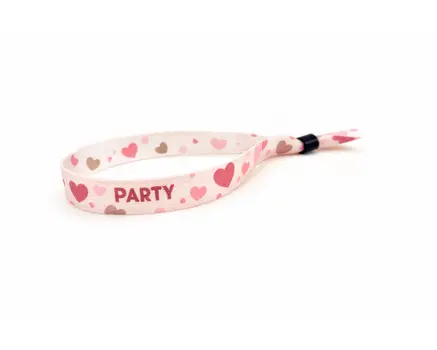 Braccialetti in tessuto per eventi con cuori