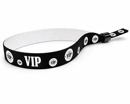 Braccialetti in tessuto per eventi VIP neri