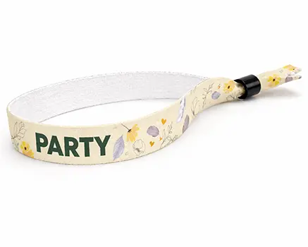 Braccialetti in tessuto per eventi gialli con narcisi