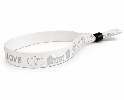 Braccialetti in tessuto per eventi bianchi per matrimoni