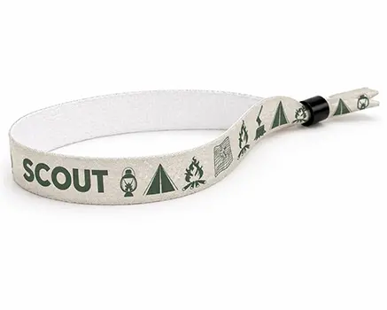 Braccialetti in tessuto per eventi outdoor con tema campeggio e scout