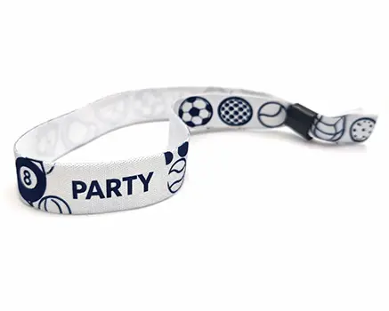 Braccialetti in tessuto per eventi con palloni blu