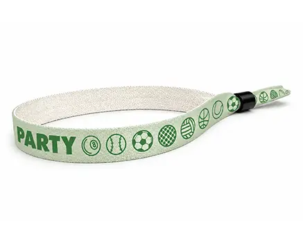 Braccialetti in tessuto per eventi verdi con palloni