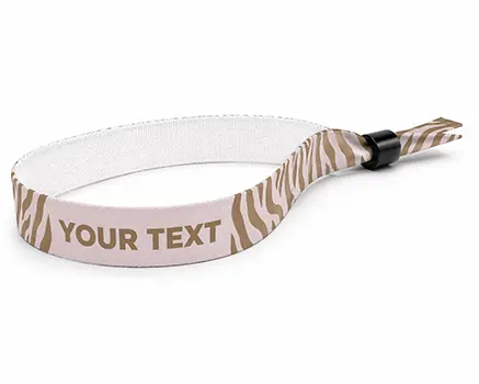 Braccialetti in tessuto per eventi a righe zebrati in tonalità rosa