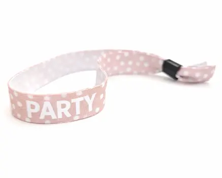 Braccialetti in tessuto per eventi rosa a pois