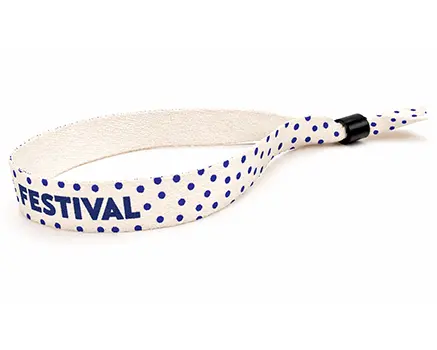 Braccialetti in tessuto per eventi con pois blu