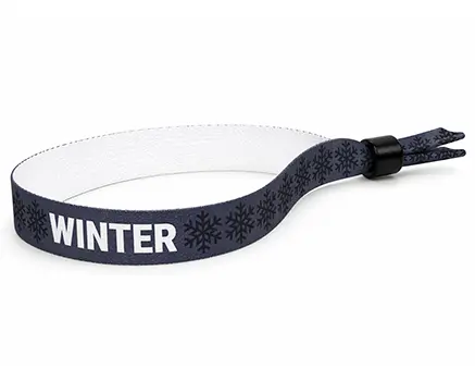 Braccialetti in tessuto per eventi scuri con fiocchi di neve