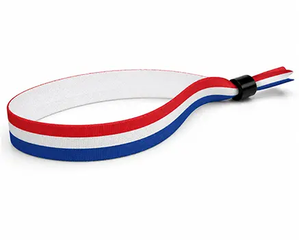 Braccialetti in tessuto per eventi con strisce rosse, bianche e blu – Paesi Bassi