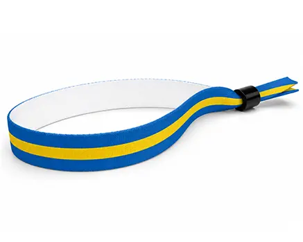Braccialetti in tessuto per eventi con strisce blu e gialle – Svezia