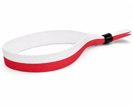 Braccialetti in tessuto per eventi con strisce rosse e bianche – Polonia