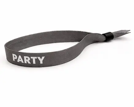 Braccialetti in tessuto per eventi grigio scuro