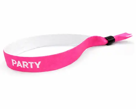 Braccialetti in tessuto per eventi rosa neon