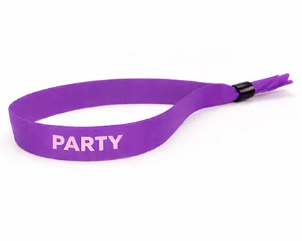 Braccialetti in tessuto per eventi viola