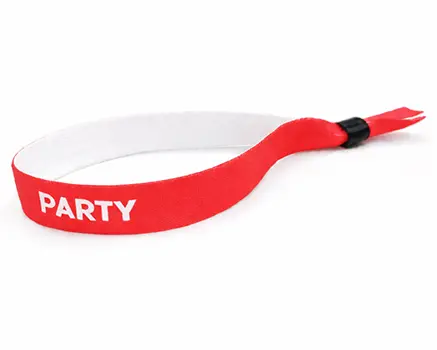 Braccialetti in tessuto per eventi rosso neon