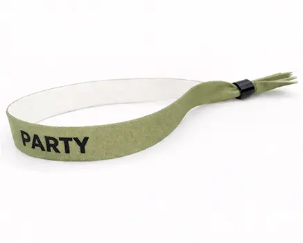 Braccialetti in tessuto per eventi verde polveroso