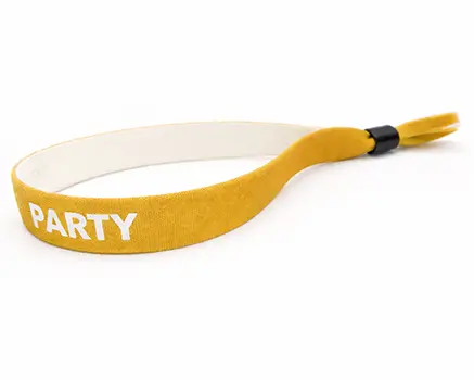 Braccialetti in tessuto per eventi giallo curry
