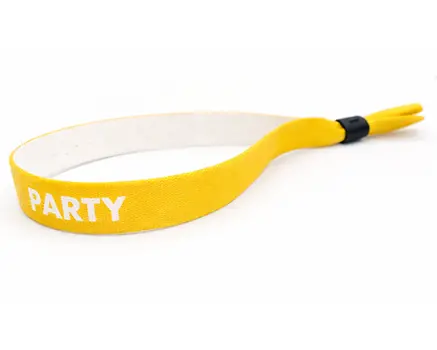 Braccialetti in tessuto per eventi giallo sole
