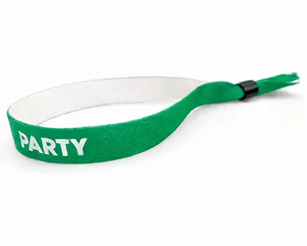 Braccialetti in tessuto per eventi verdi