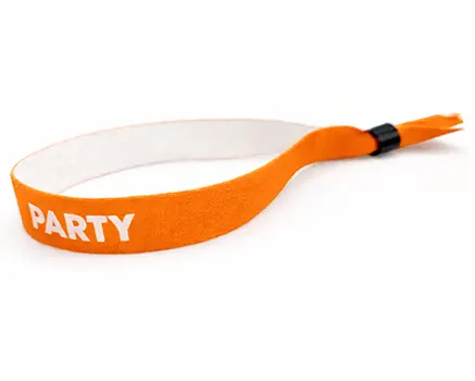Braccialetti in tessuto per eventi arancione neon